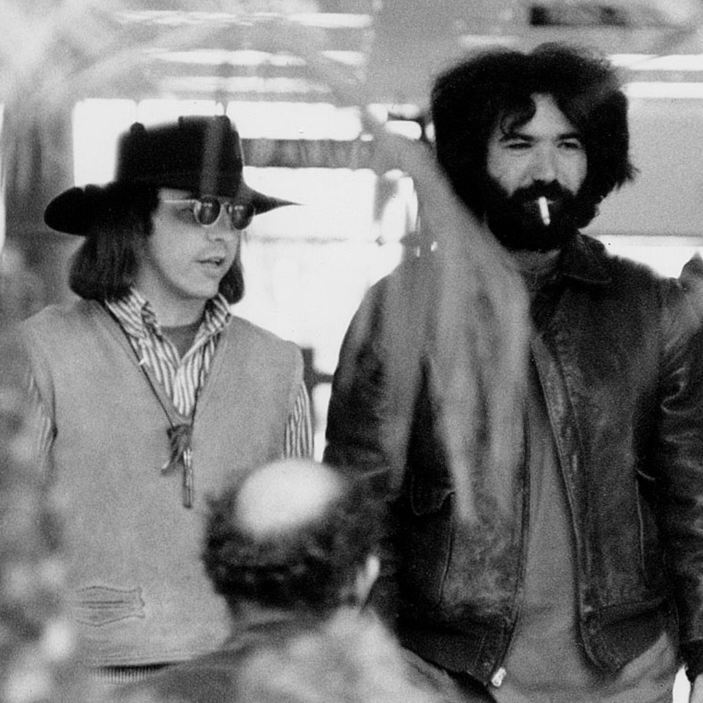 A rare photo of Owsley, backstage with Grateful Dead guitarist Jerry Garcia. (Photo: Rosie McGee, via Reuters)